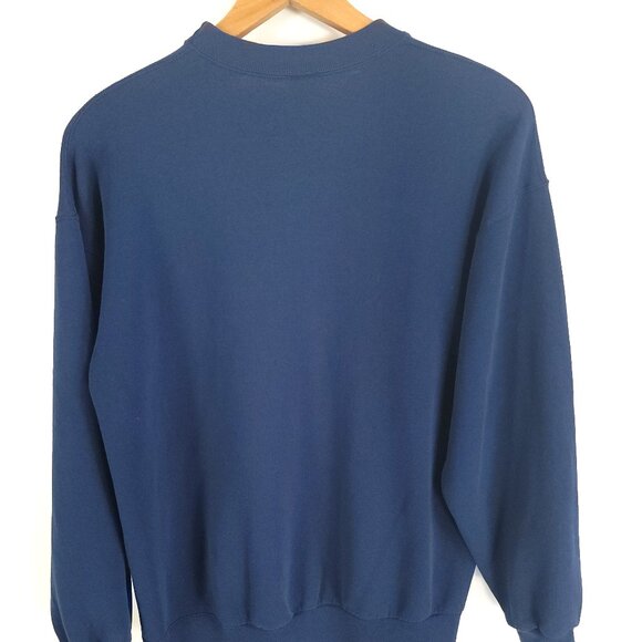 Vtg Army Sweatshirt Men's Large Navy Blue Soffe Sweats Distressed USA - Picture 10 of 14